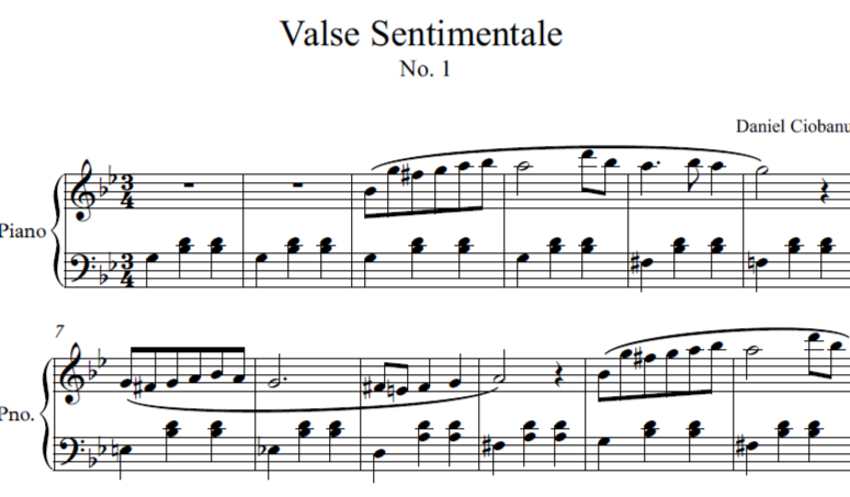 Valse Sentimentale No. 1 in G minor